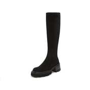 Black Platform Long Sock Boots