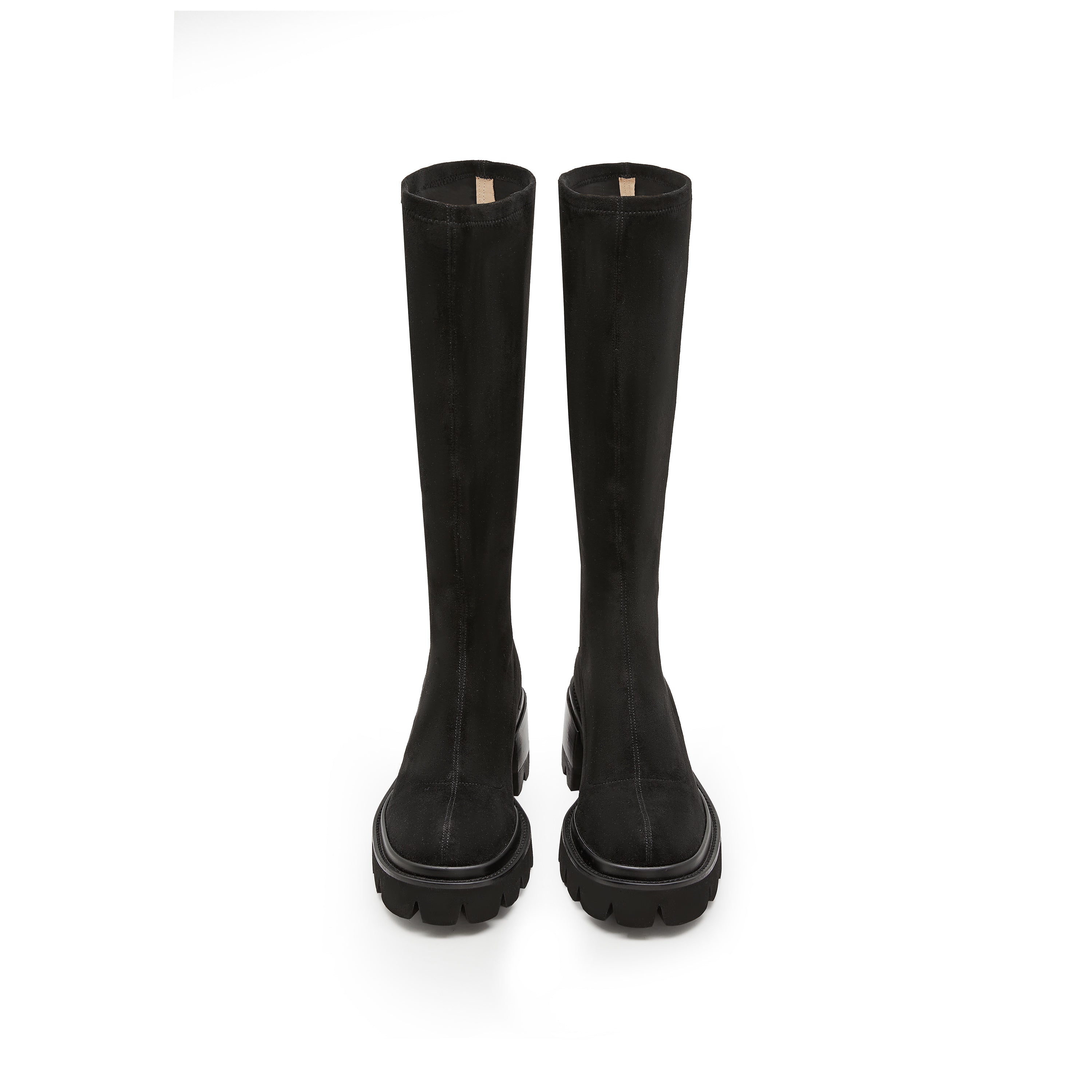 Black Platform Long Sock Boots