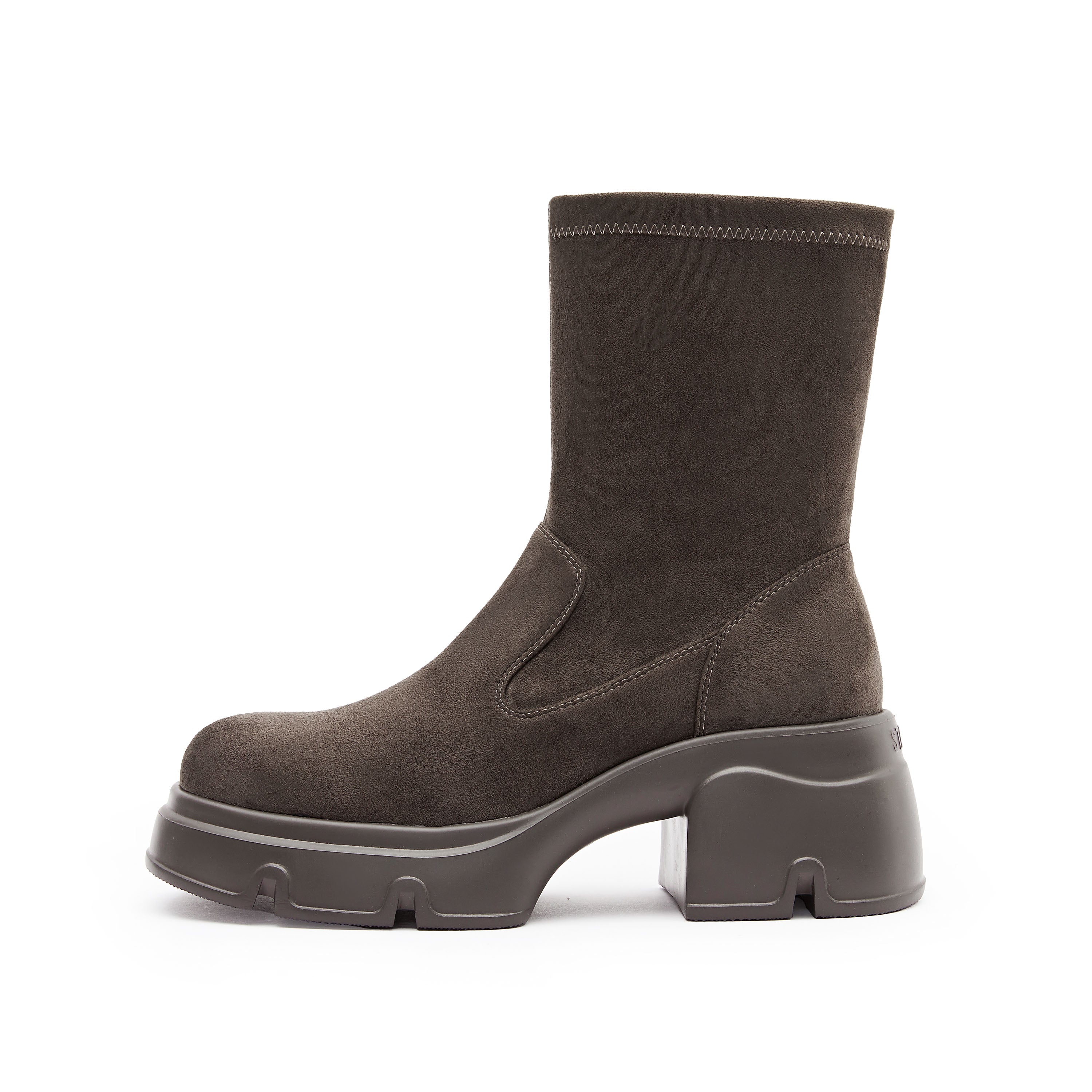 Brown Platform Minimal Sock Boots