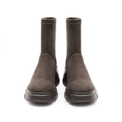 Brown Platform Minimal Sock Boots