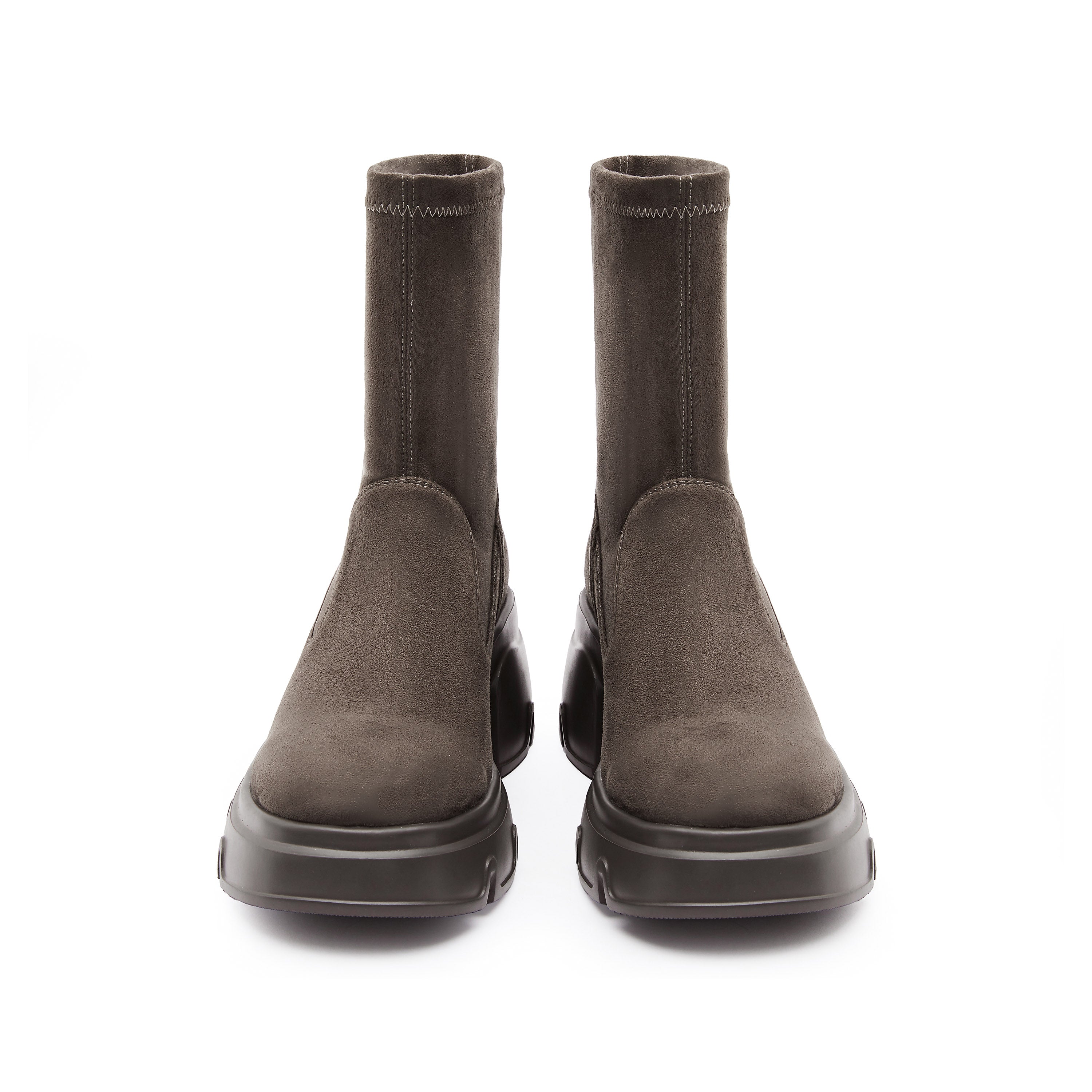 Brown Platform Minimal Sock Boots