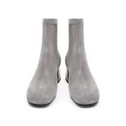 Grey Suede Silvery Heeled Ankle Boots