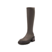 Brown Platform Long Sock Boots