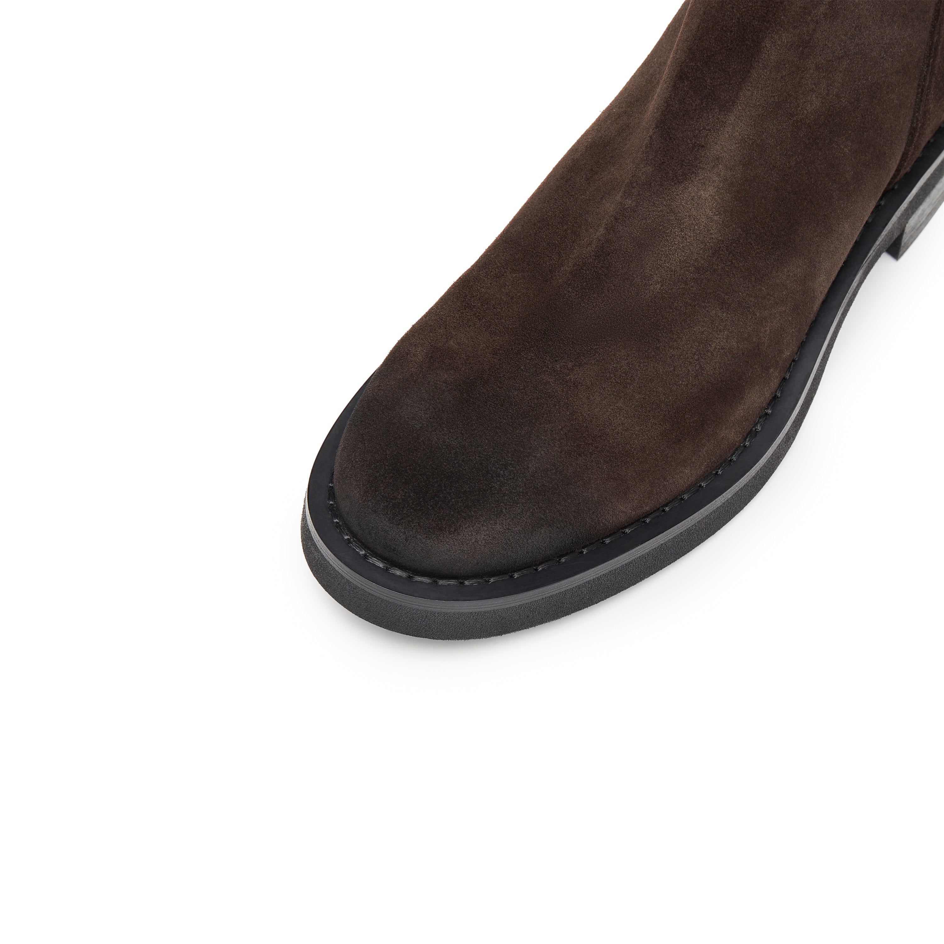 Brown Suede Leather Flat Ankle Boots