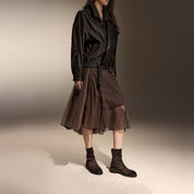 Brown Suede Leather Flat Ankle Boots