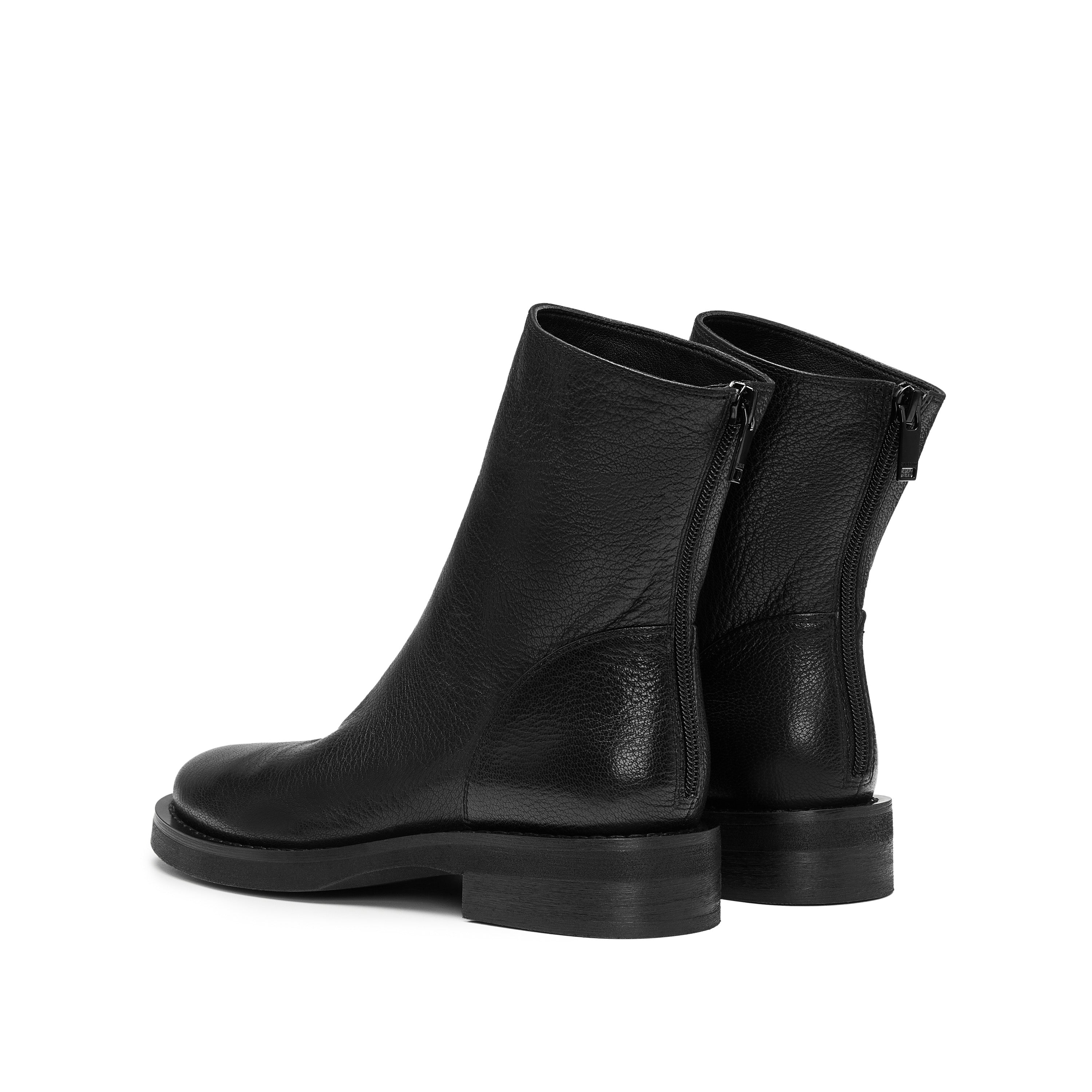 Black Sheep Soft Leather Flat Ankle Boots