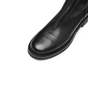 Black Sheep Soft Leather Flat Ankle Boots