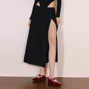 Red Patent Cross Strap Ballerina Flats