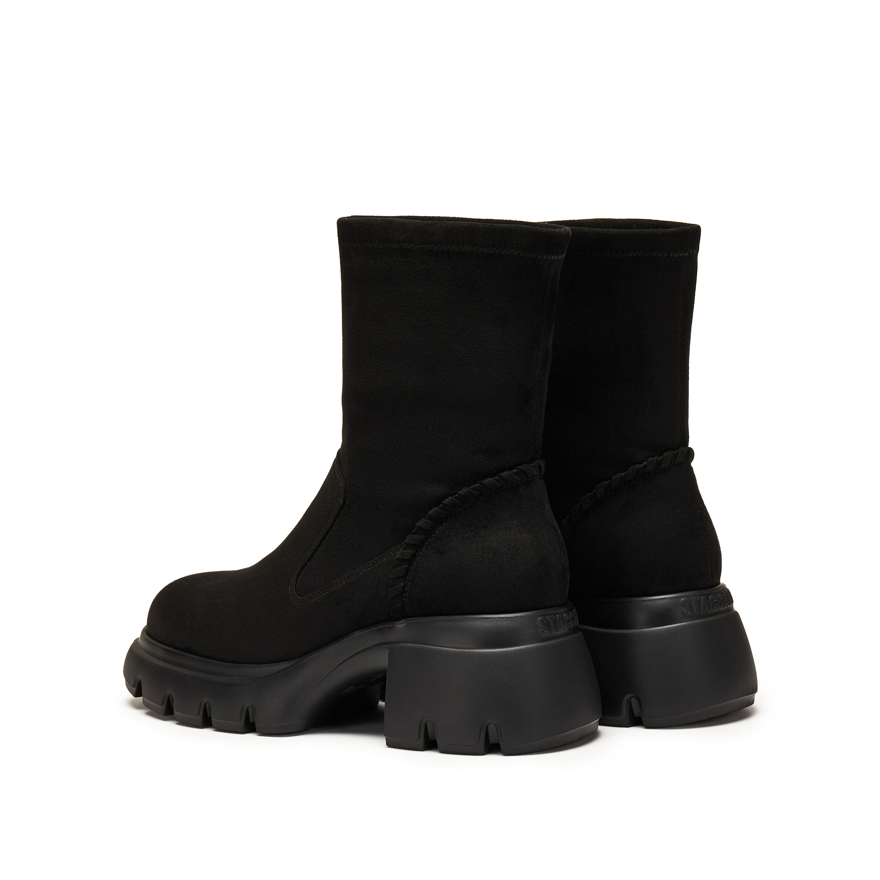 Black Elastic Platform Ankle Sock Boots