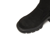 Black Elastic Platform Ankle Sock Boots