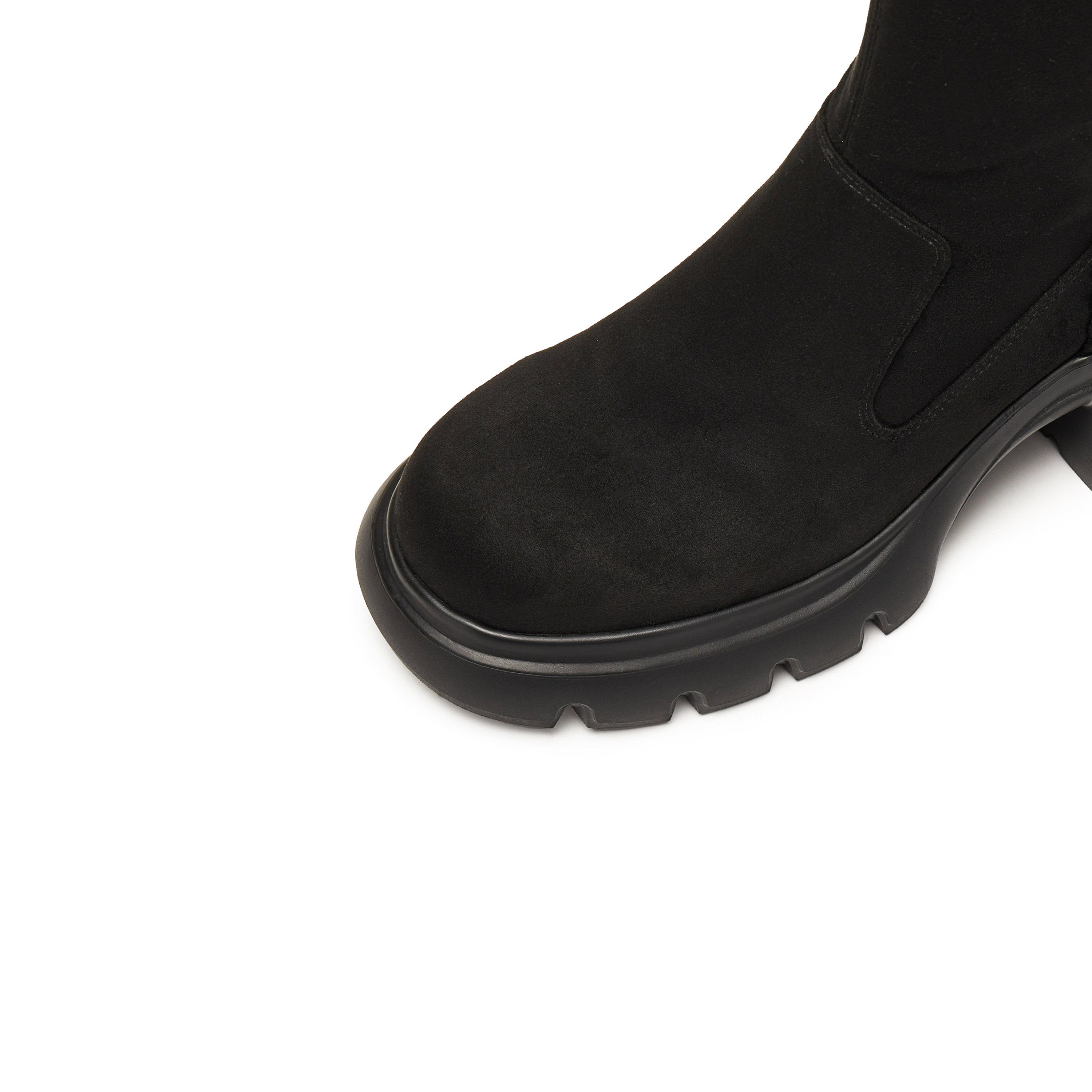 Black Elastic Platform Ankle Sock Boots