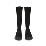 Black Elastic Platform High Knee Sock Boots