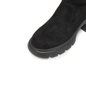 Black Elastic Platform High Knee Sock Boots