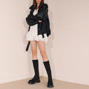 Black Elastic Platform High Knee Sock Boots