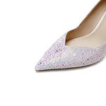 Load image into Gallery viewer, Stain Crystal embellished Pointy Pumps
