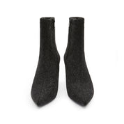 Washed Denim Heeled Ankle Boots