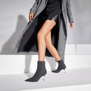 Washed Denim Heeled Ankle Boots