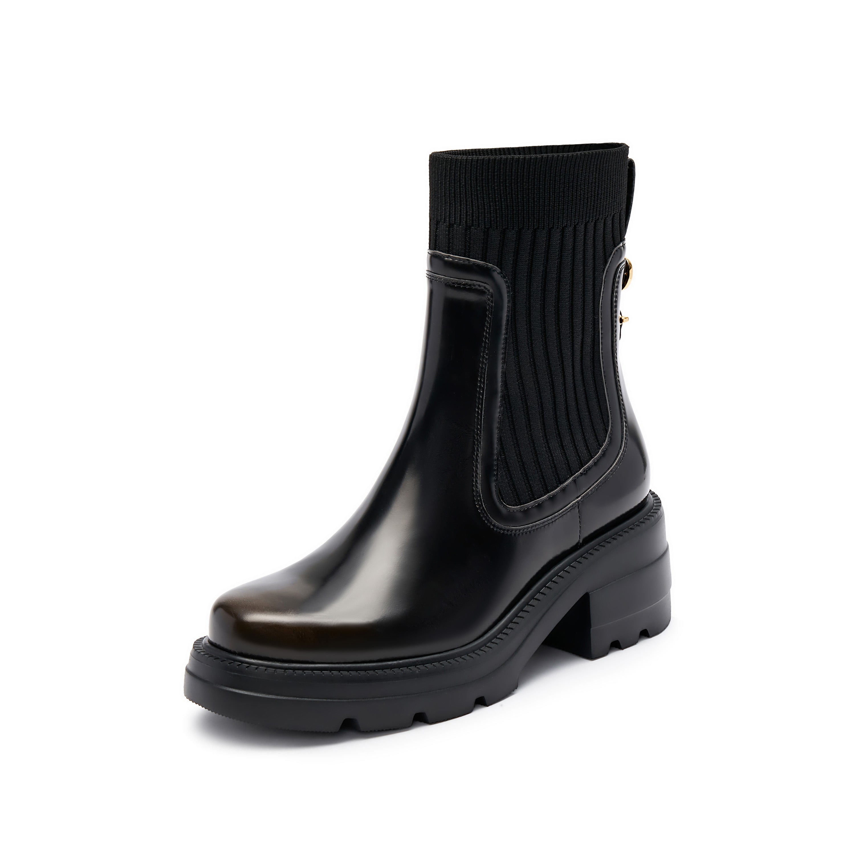 Brushed Golden Pin Chelsea Sock Boots