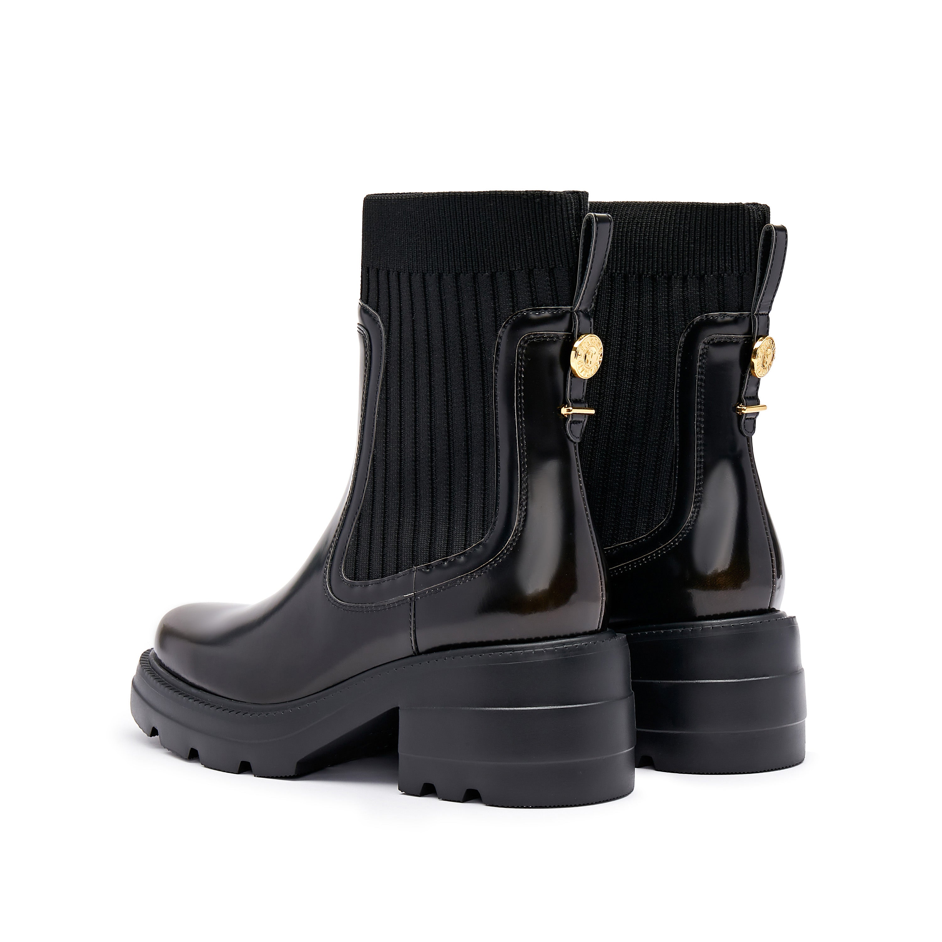 Brushed Golden Pin Chelsea Sock Boots