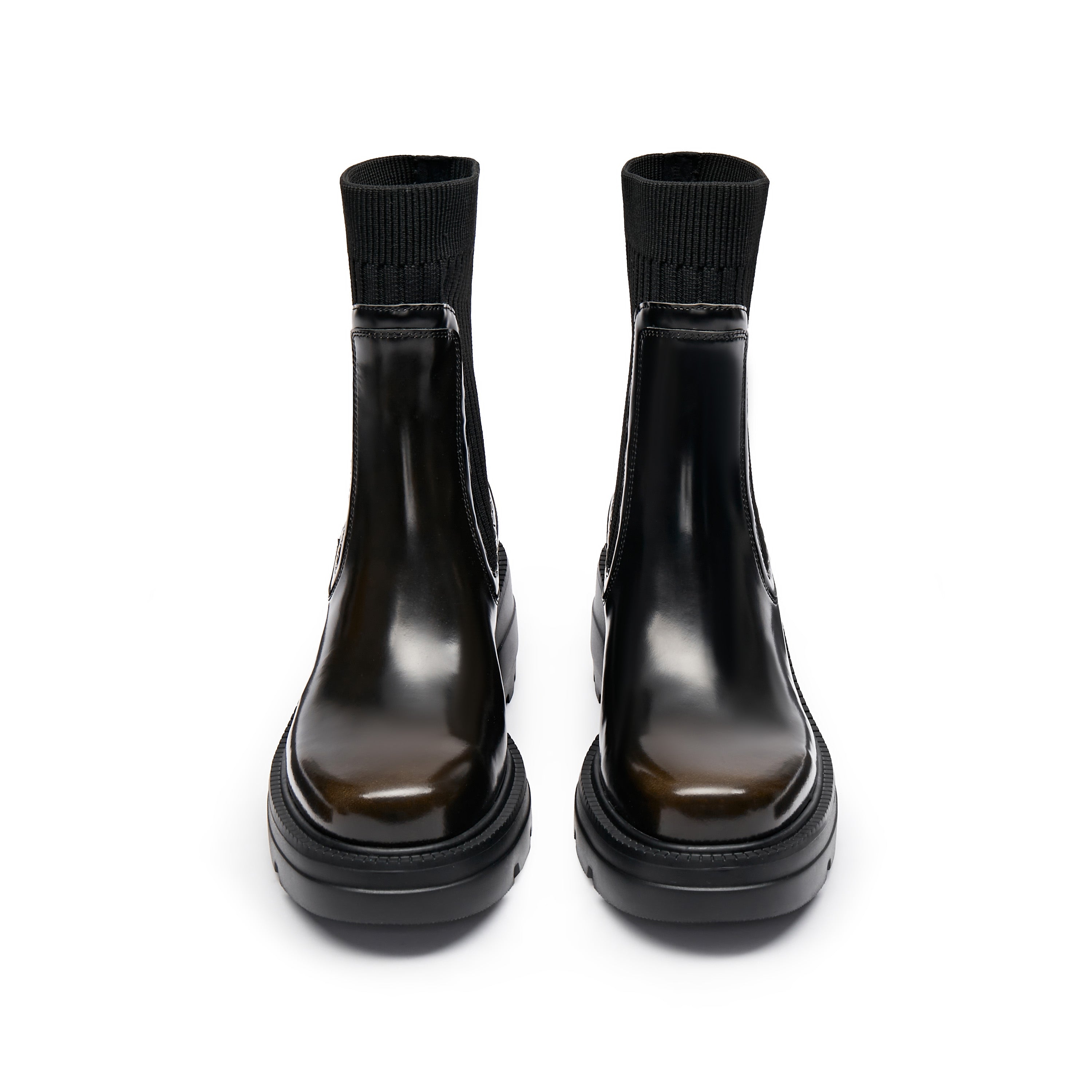 Brushed Golden Pin Chelsea Sock Boots