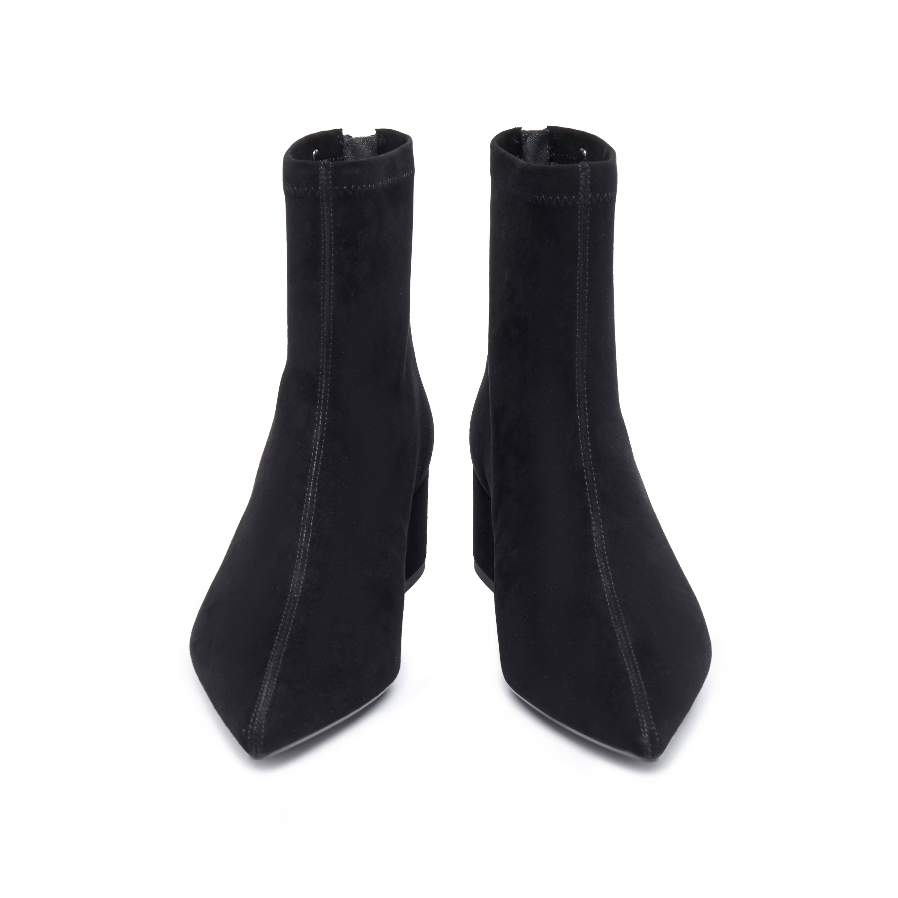Black Suede Pointy Ankle Boots
