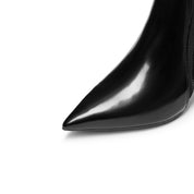 Black Floral Pattern Sock Boots