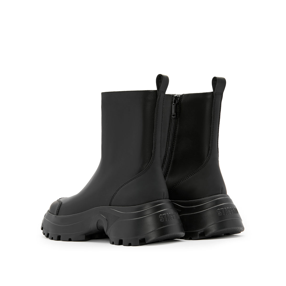 Bershka leather track sole ankle outlet boots