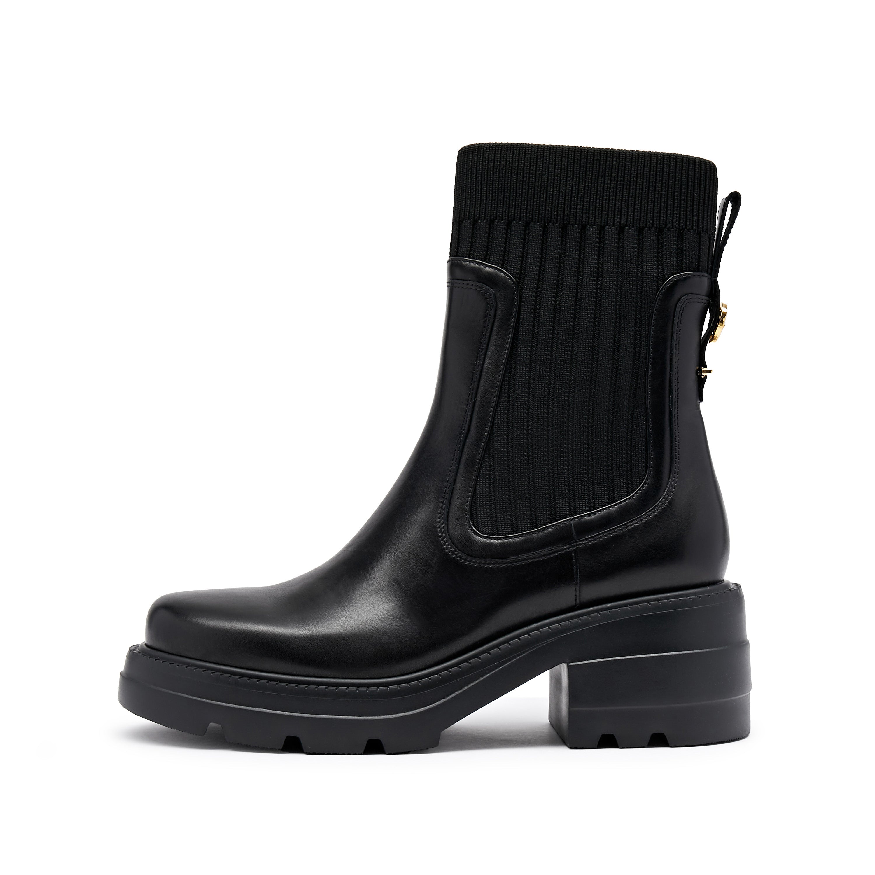 Waxy Golden Pin Chelsea Sock Boots