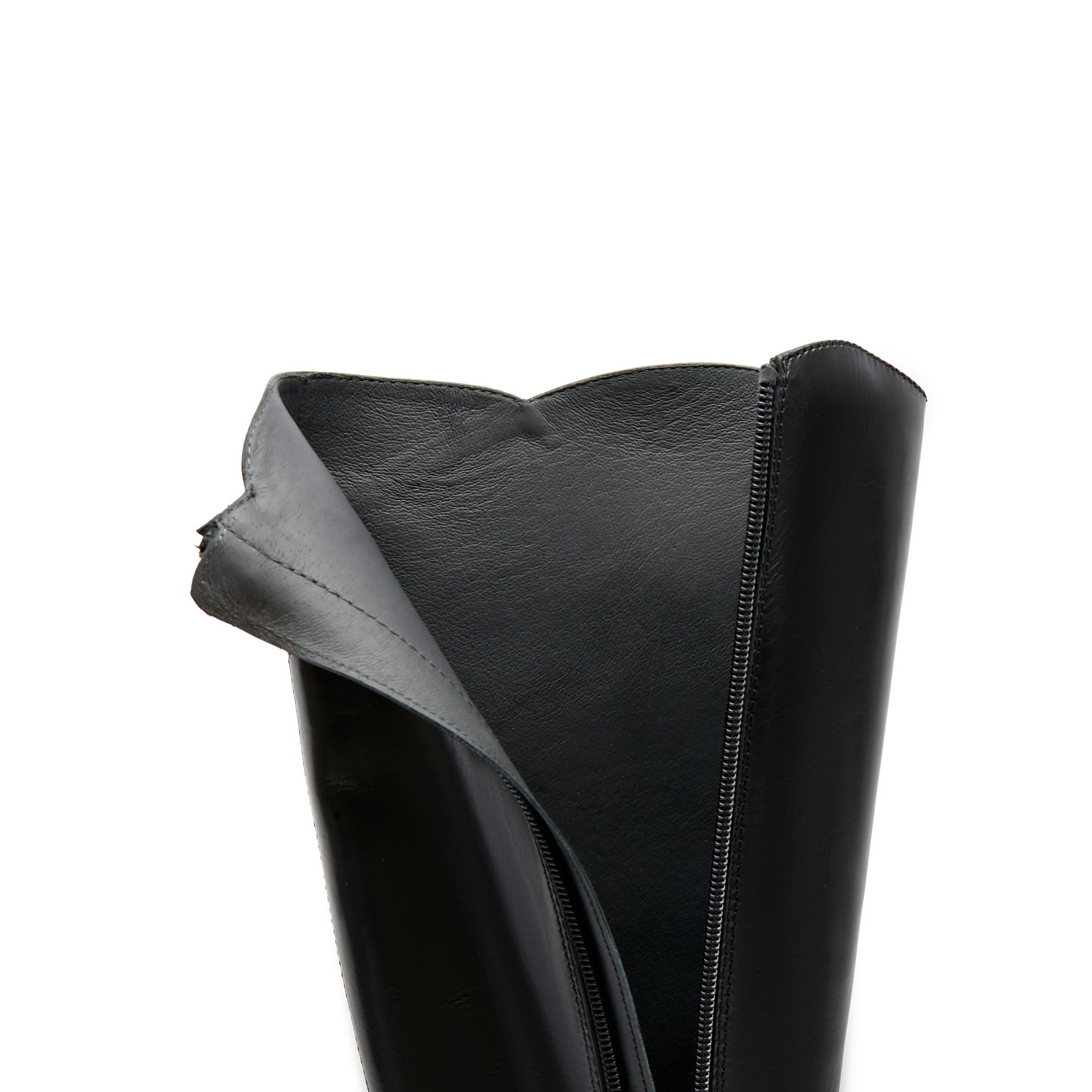 Black Floral Horsebit Leather Long Boots