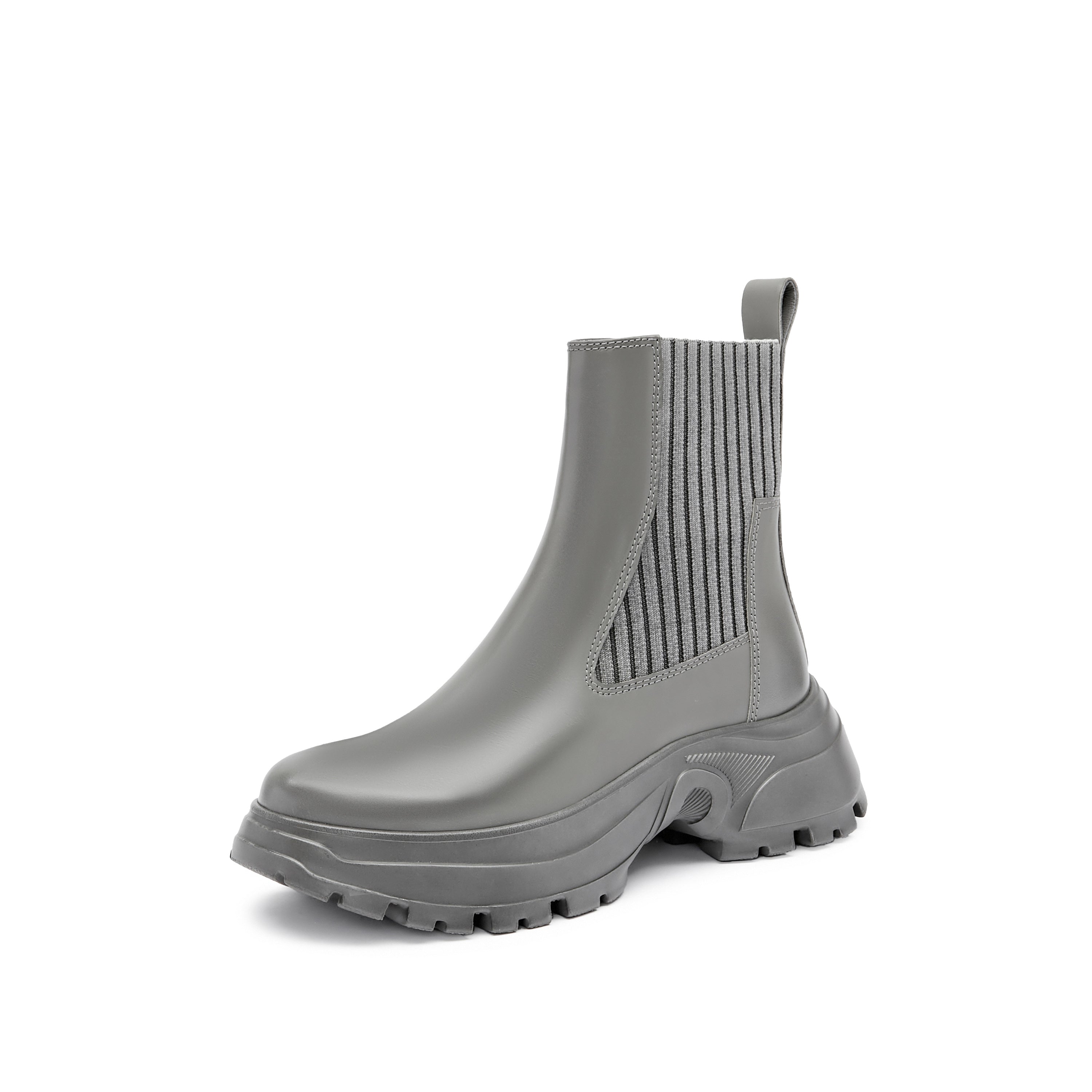 Grey Brushed ST Chunky Chelsea Boots