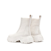 White Brushed ST Chunky Chelsea Boots