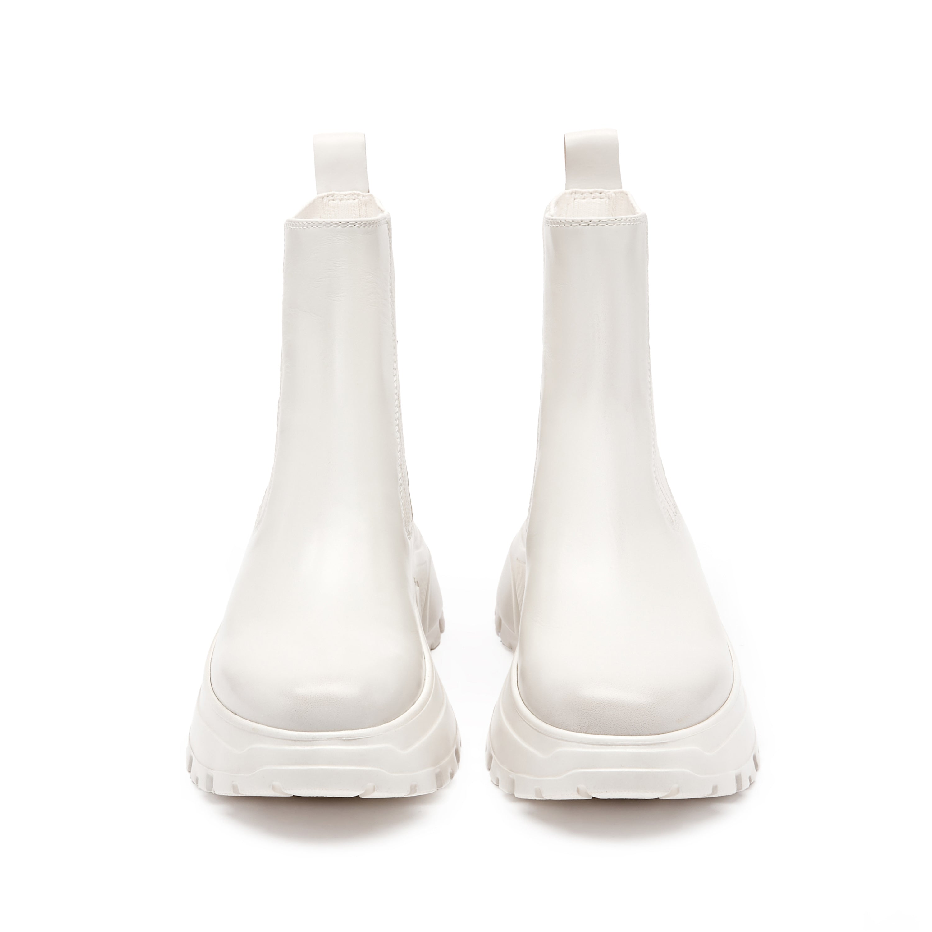 White Brushed ST Chunky Chelsea Boots
