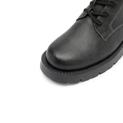 Grey Suede Adjustable Combat Boots