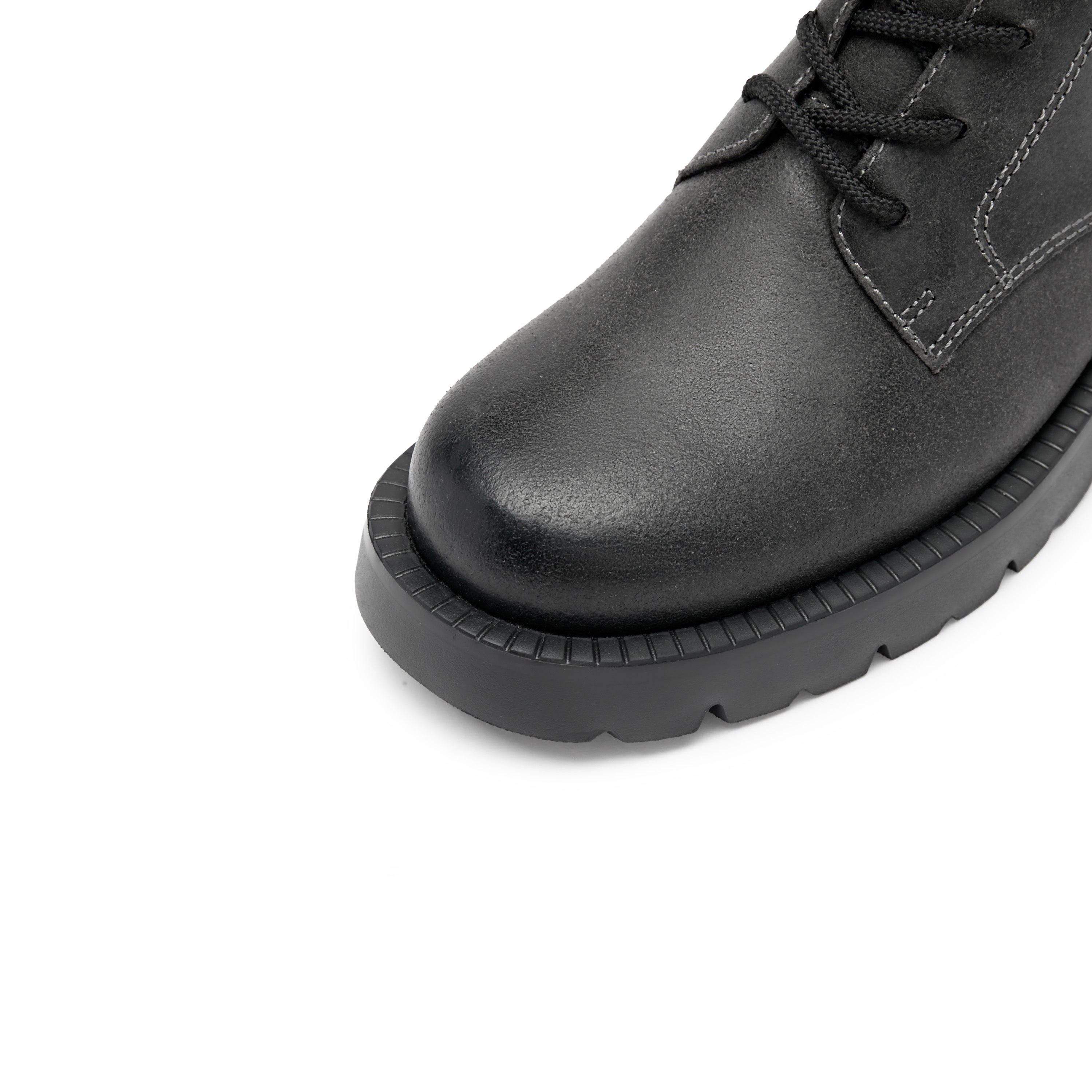 Grey Suede Adjustable Combat Boots