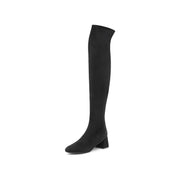 Black High Keen Heeled Sock Boots