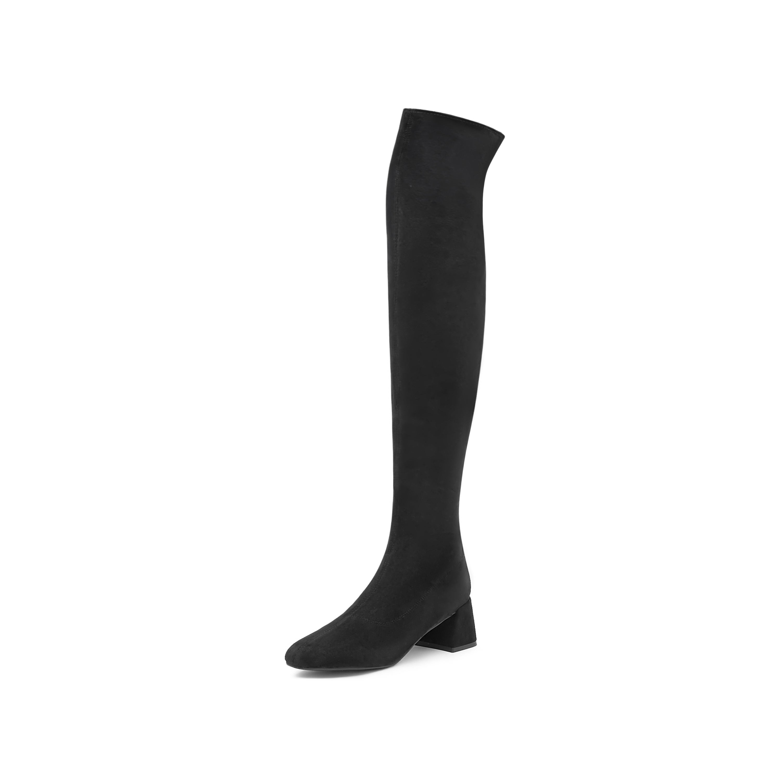 Black High Keen Heeled Sock Boots