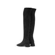 Black High Keen Heeled Sock Boots