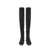 Black High Keen Heeled Sock Boots