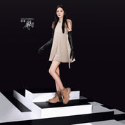 Khaki Suede ST Key Platform Lace Up Boots