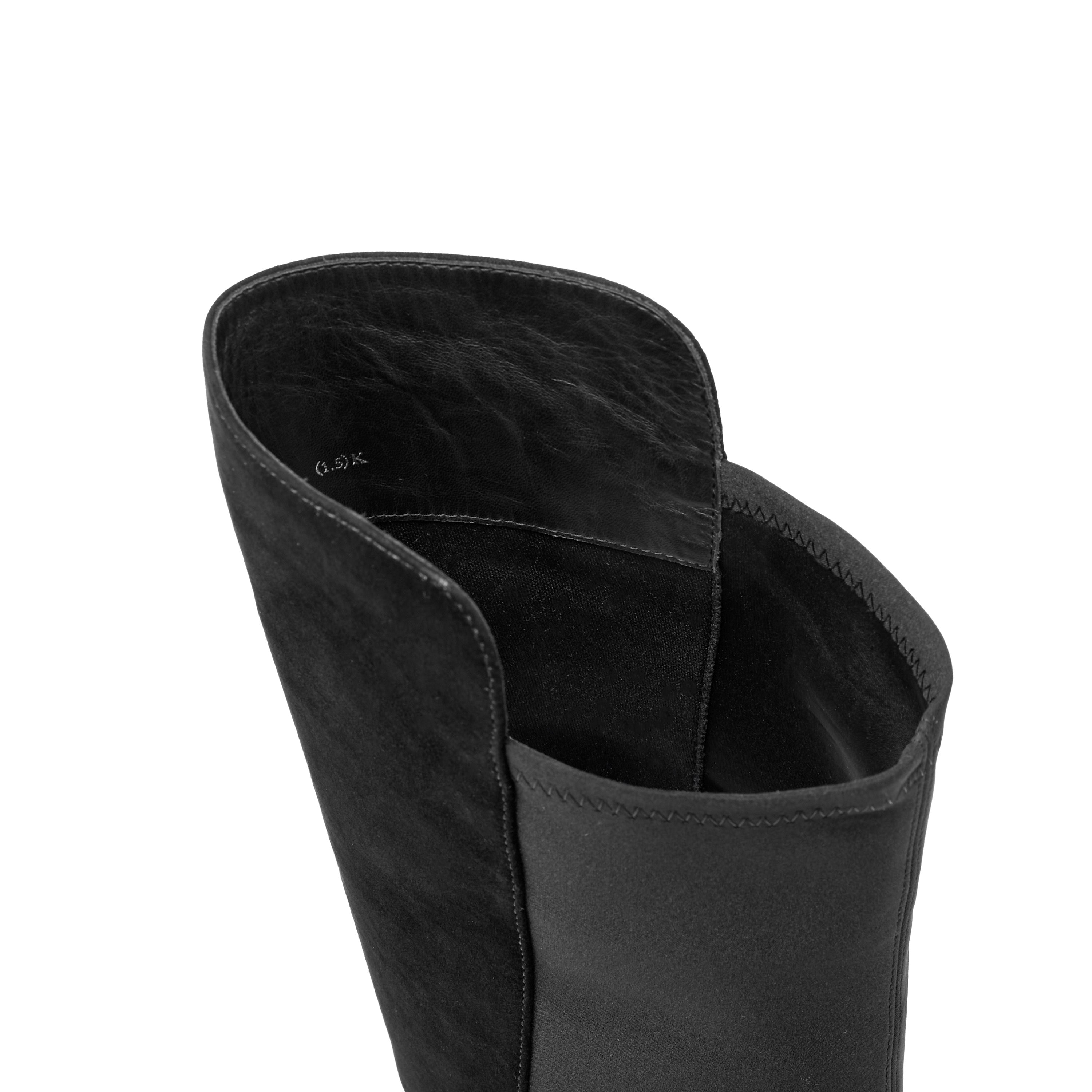 Black Suede High Keen Flat Sock Boots