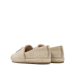 Load image into Gallery viewer, Taupe Crystal Pearl-Embellished Logo Espadrilles
