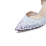 Load image into Gallery viewer, Light Blue Crystal embellished D&#39;Orsay Pumps
