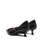 Load image into Gallery viewer, Black Bucket Leather Pointy Pumps
