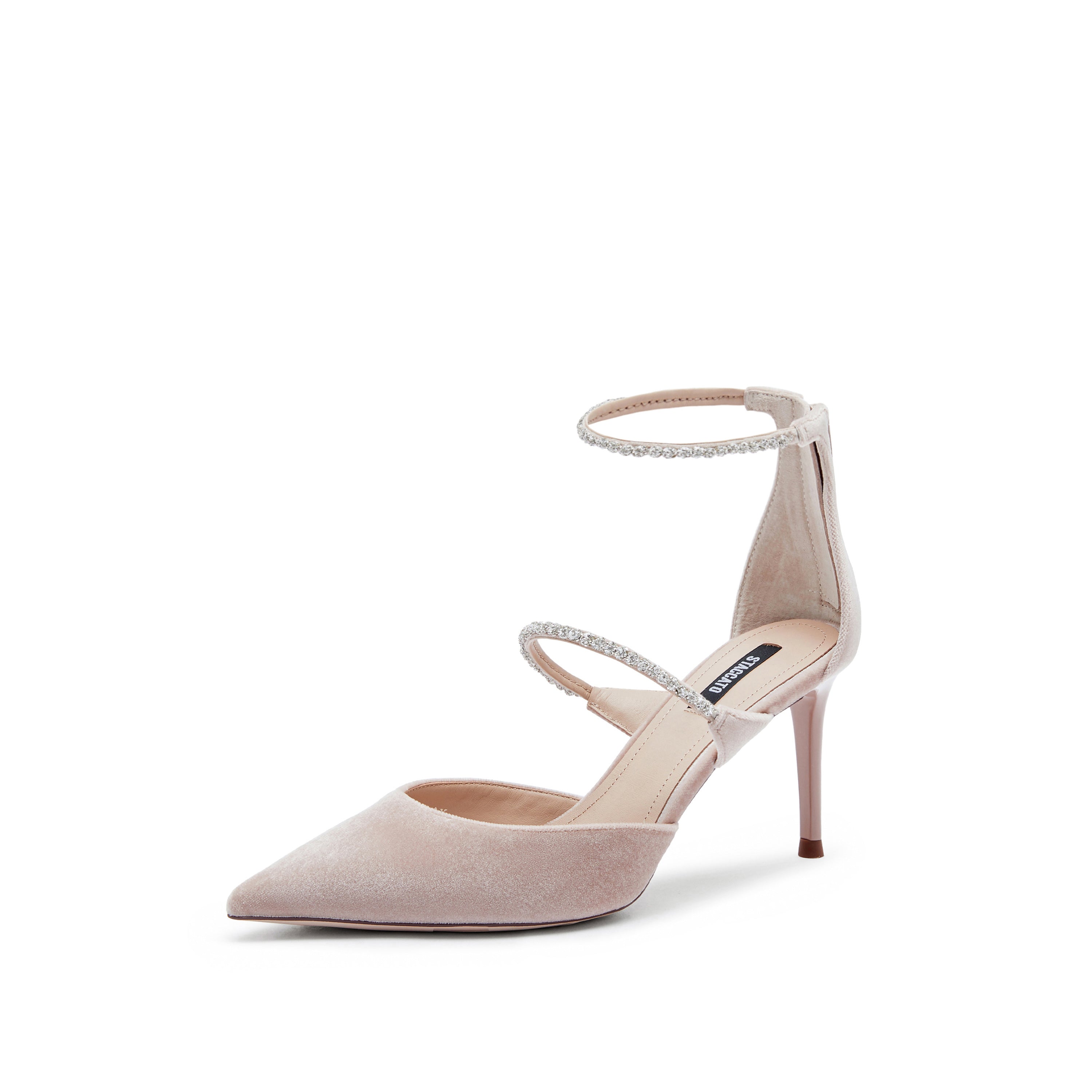 Pastel Pearly Double Strap Pointy Pumps