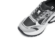 Sliver- Grey Meshed Chunky Sneakers