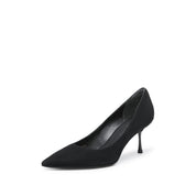 Black Suede Leather Pumps