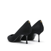Black Suede Leather Pumps