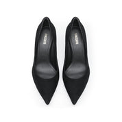 Black Suede Leather Pumps