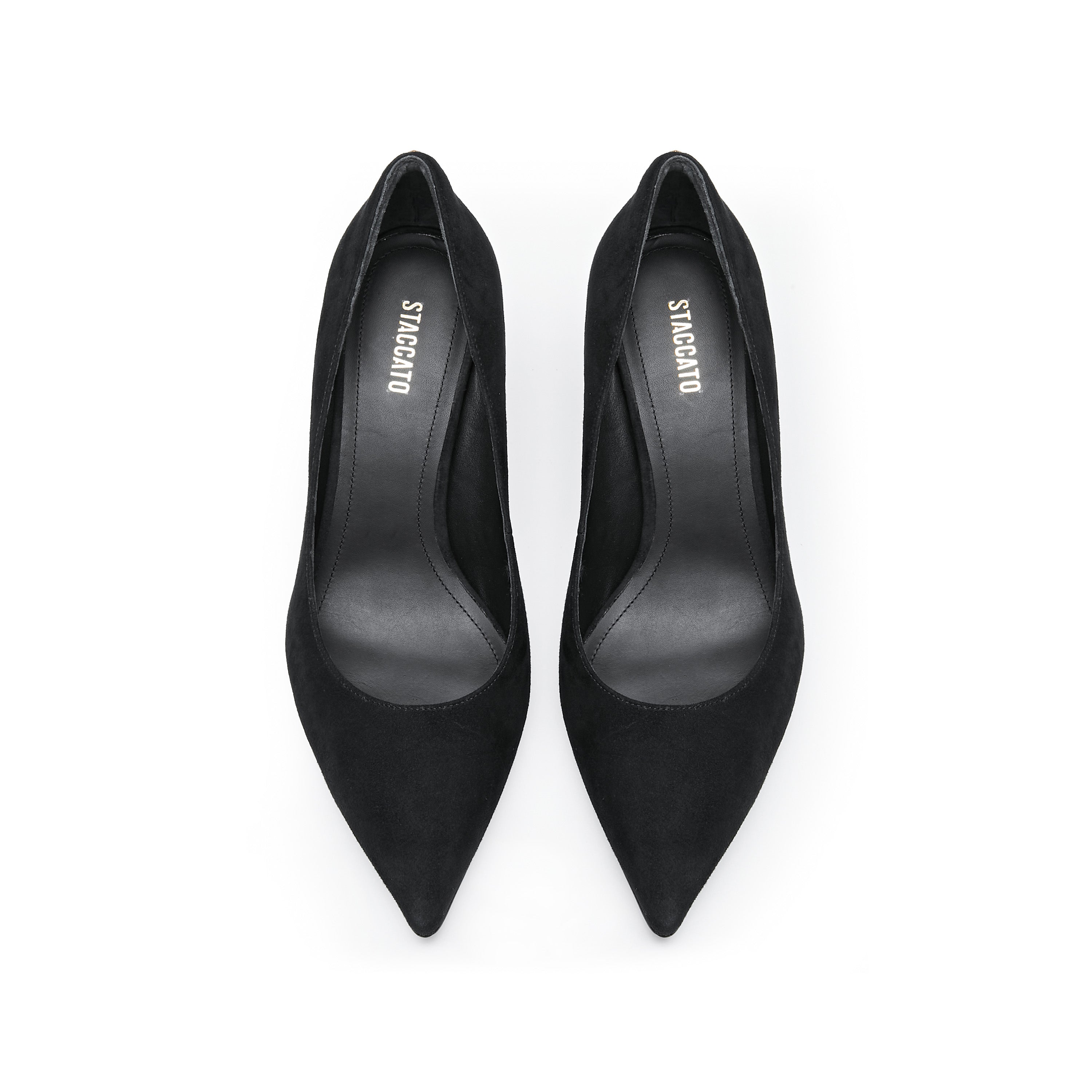 Black Suede Leather Pumps