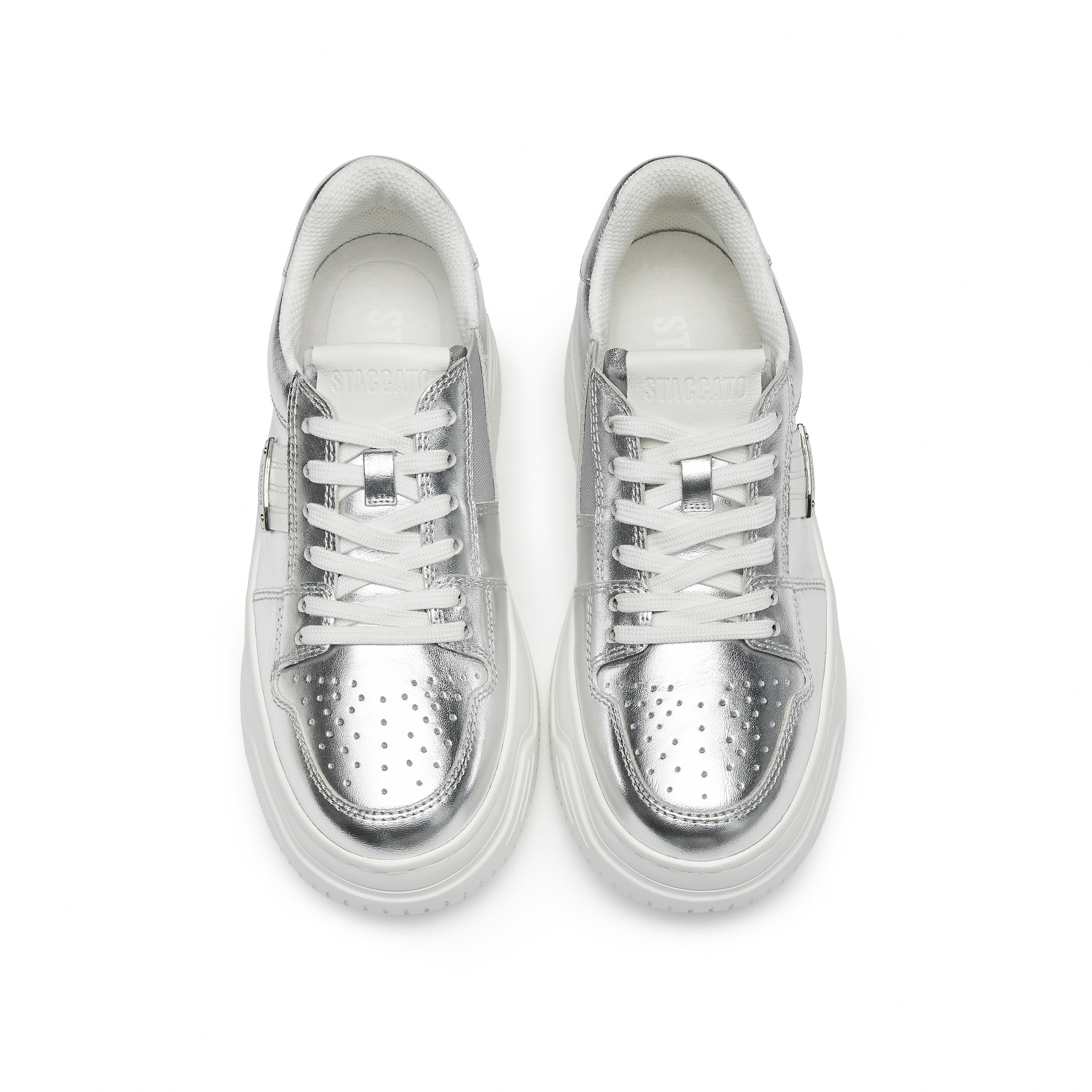 Silver handicraft Embellishment Platform Sneakers